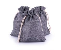 Pajoma Lot de 24 sachets de Calendrier de lAvent en Jute Gris 10 x 13 cm