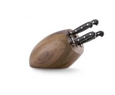 Del Ben NOWE/N/5/01 Collection Ad Hoc Set de 5 Couteaux de Cuisine avec PoignÃ©es en RÃ©sine Acier Inox dans Bloc Noyer