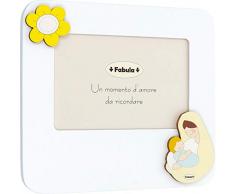 Fabula Cadre de Table laqué avec Applications en Bois Naturel « Madonnina Manto Ivoire » pour Photos 10 x 15 cm Horizontale, Multicolore, 10 x 15 cm