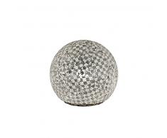 TRIO, Lampe de table, Mosaique 1xE14, max.40,0 W Verre, Transparent claire, Corps: Verre, argent Ã:20,0cm, H:18,5cm IP20,Interrupteur de cordon