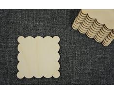 DECOCRAFT 10Â x en Bois uni festonnÃ© Forme carrÃ©e Vierge Tasse Ã Suspendre Dessous de Verre (â¯:)