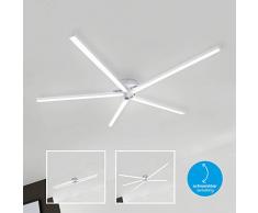 Briloner Leuchten 3181-059 Plafonnier LED 5 lumières, 4 bras pivotants, 2400 lumens, 3000 Kelvin (blanc chaud), 24 watts, couleur aluminium, 747x710x62 mm (LxPxH)
