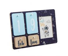 Dcasa Calendrier avec Porte-Photos Cadres de Photos DÃ©coration de la Maison Unisexe Adulte Couleur Unique