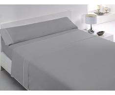 Glam Tábata Jeu de draps en Coton Percale 200 Fils pour lit de 150 cm Gris