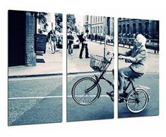 Tableau Moderne Photographique, Impression sur bois, VÃ©lo Original Hispster Elderly Vintage, Noir Blanc, 97 x 62 cm, ref. 27021