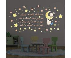Wallflexi Stickers muraux Twinkle Little Star Art Mural muraux Amovible Autocollant Stickers pour Chambre denfant Kindergarden Enfants Salle Restaurant CafÃ© HÃ´tel Bureau DÃ©coration, Multicolore