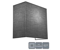 HARPER LIVING 1 Applique murale avec interrupteur Tissu Haute Qualité 25,5 cm x 26 cm x 13,5 cm Idéal pour le salon, le couloir, la chambre (gris)