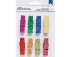 American Crafts Whittles Pinces à Linge en Bois 8/Pkg-Multi Couleur Paillettes