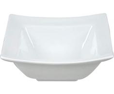 COSY & TRENDY HB0043 Saladier en Porcelaine Carré-Blanc-20X20CM