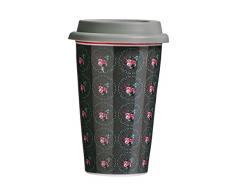 Premier Pippa Tasse de Voyage Thermique avec Couvercle en Porcelaine, Gris, en Silicone, 330Â ML
