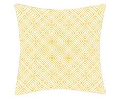 Douceur de France Coussin Imprimé Pyramide Jaune, Polyester, 40x40x15 cm