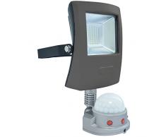wonderlamp projecteur lED pour extÃ©rieur avec capteur de mouvement, 6000Â K, 20Â W, gris, 32.5Â x 8Â x 13.8Â cm