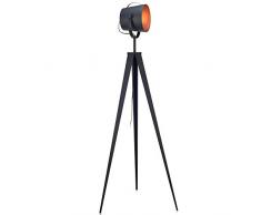 Lampadaire Artiste TrÃ©pied RÃ©tro Projecteur Bat-jour Noir Rose VN-L00021-EU