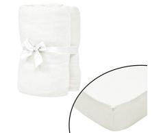 vidaXL 133282 4 x Drap Housse pour Enfant 70 x 140 cm en Jersey de Coton Naturel 70 x 140 cm