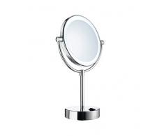 Smedbo Outline Miroir de Rasage LED Ã Piles, Laiton, cuivre/Zinc, Chrome Poli