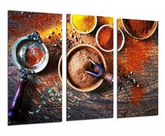 Tableau Moderne Photographique, Impression sur bois, Décoration de cuisine épices de couleurs sur bois, 97 x 62 cm, ref. 26912