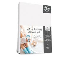 Bed-Fashion Drap-Housse imperméable, décoration, Blanc, en Flanelle, lit Simple, 80 x 200 cm