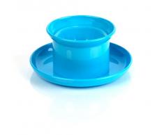 Kimmel 21-000-2308 Lot de 2 coquetiers avec assiette en plastique Bleu clair