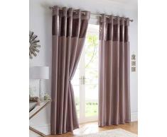 Boulevard en Velours Bande Rideaux à Åillets entièrement doublés, Vison, 66 x 228,6 cm