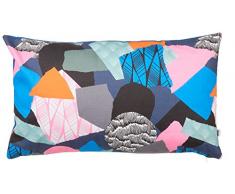 Maison Martin Morel 0660042082107 Coussin Rectangulaire Patchwork Verso Wave Coton Multicolore/Orange 8 x 30 cm