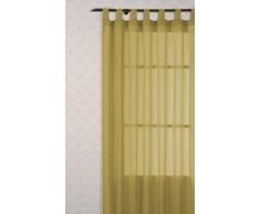 Athènes Home Textile Nouveau Stard Voilage de Salon avec Pattes 100% Polyester Rouge 140 x 265 cm Orange