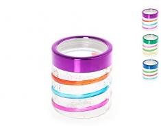 Home 8591300 Lot de 6 bocaux ronds en verre Couleurs assorties Cc750