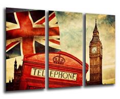 Tableau Moderne Photographique, Impression sur bois, Londres Vintage, 97 x 62 cm, ref. 26229