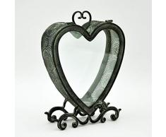 M S L Lanterne de jardin en mÃ©tal en forme de cÅur Gris