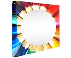 Ccretroiluminados Lapices de Couleurs rétro Miroir Lumineux Chambre Enfant, Acrylique, Multicolore, 60 x 5.3 x 60 cm