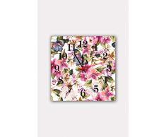 Bonamaison Horloge Murale en MDF, Multicolore, 30 x 30 cm