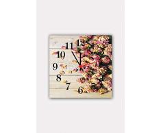 Bonamaison Horloge Murale en MDF, Multicolore, 30 x 30 cm