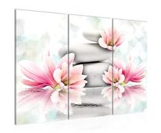 Tableau decoration murale Fleurs Magnolia 120 x 80 cm - XXL Impression sur Toile Salon Appartment 3 Parties - prêt à accrocher - 505831a