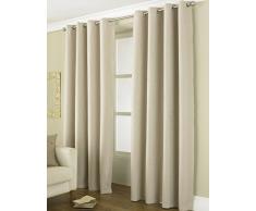 COUNTRY CLUB Rideaux occultants à Åillets, Isolation Thermique, réduisant la lumière, Polyester, Naturel, 228,6 x 228,6 cm