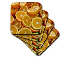3dRose CST 46828Â _ 2Â Tranches en Oranges Orange, Oranges, Fruits, Agrumes, Fruits, Aliments, PrÃ©paration, Cuisine, Art, jus de Fruits Doux Dessous de Verre (Lot de 8)