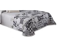 Textilia Encart Bryan Couvre-lit Boutis, Tissu, Gris, 270Â x 270Â x 3Â cm