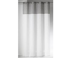 Homemaison 806410 Voilage effet 2 Tons Etamine/Polyester Gris 1 x 140 cm