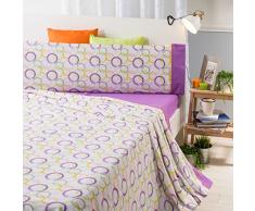 Sancarlos- Jeu de draps Dylan, algodÃ³n-poliÃ©ster Lit 90 cm Violet