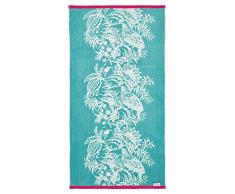 Harlequin Serviette de Toilette en Tissu Ã©ponge, Coton, Lagon et Cerise, 50Â x 90