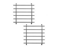 Kilo Lot de 2 Dessous de Plat en Chrome avec Pieds de Protection en Caoutchouc 24 x 20 cm Petit modèle