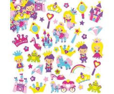 Baker Ross Autocollants princesses en mousse (Lot de 120) - Loisirs créatifs pour enfants