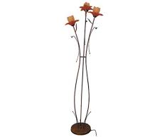 Tosel E5164 Lampadaire Tulipano Acier/Verre 60 W E14 Orange