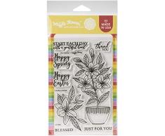 Tampon transparent pour dÃ©coration de fleurs de gaufre 4 x 6, pot de lis en pot, taille unique