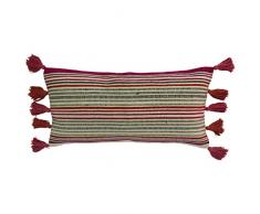 Riva Home Coussin rempli de Plumes Fuchsia/Gris 40 x 80 cm