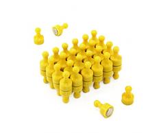 Magnet ExpertÂ® Jaune Quille Aimant - Bureau et rÃ©frigÃ©rateur (12mm de diamÃ¨tre x 21 mm de haut) (paquet de 48)