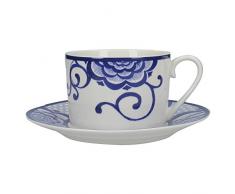 Creative Tops 5237144Â Bold Floral Tasse Ã thÃ© et soucoupe, Blanc/bleu