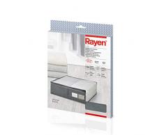 Rayen 2363.12 BoÃ®te de Rangement couvertures | Sac en Tissu Ã Fermeture Ã glissiÃ¨re pour vÃªtements, rÃ©sille Respirante, Pliable et rÃ©sistant |, Polyester, Gris Clair/Translucide, 55 x 65 x 20 cm