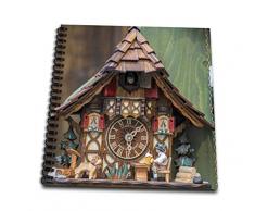 3dRose DB 188521Â _ 3Â Traditionnel Horloge Coucou pour Vendre, Rothenburg, Allemagne Mini Bloc-Notes, 10,2Â x 10,2Â cm