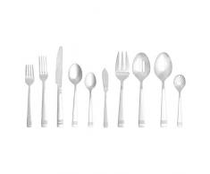 AmazonBasics Ménagère de 65 couverts en acier inoxydable, style bistrot - service pour 12 personnes