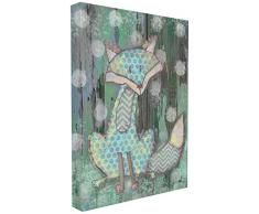Stupell Industries la chambre denfant par Stupell vieilli Woodland Fox surdimensionnÃ© tendue sur toile DÃ©coration murale, 24Â x 1,5Â x 30, fabriquÃ© aux Ãtats-Unis dAmÃ©rique, tissu, Multi, 24Â x 1.5Â x 30Â cm