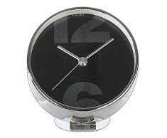 nows home 7575862 Pendule Orologio 19 X 19 INOX, MÃ©tal, Argent, 10,3x9,2x9 cm